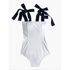 J. Crew Grosgrain Tie-Shoulder One-Piece Swimsuit